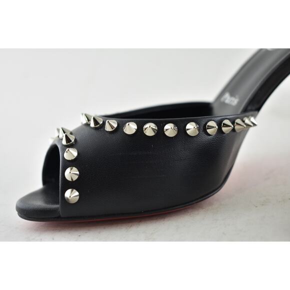 Christian Louboutin Me Dolly Spike 85 Black Backless Sandal Mule Heel Pump 38.5 - Picture 10 of 14